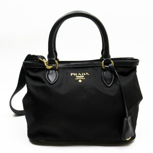 Prada handbag crossbody shoulder bag Nero Black gold leather